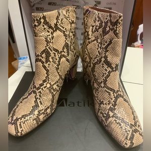 NEW Matiko Snakeskin Booties